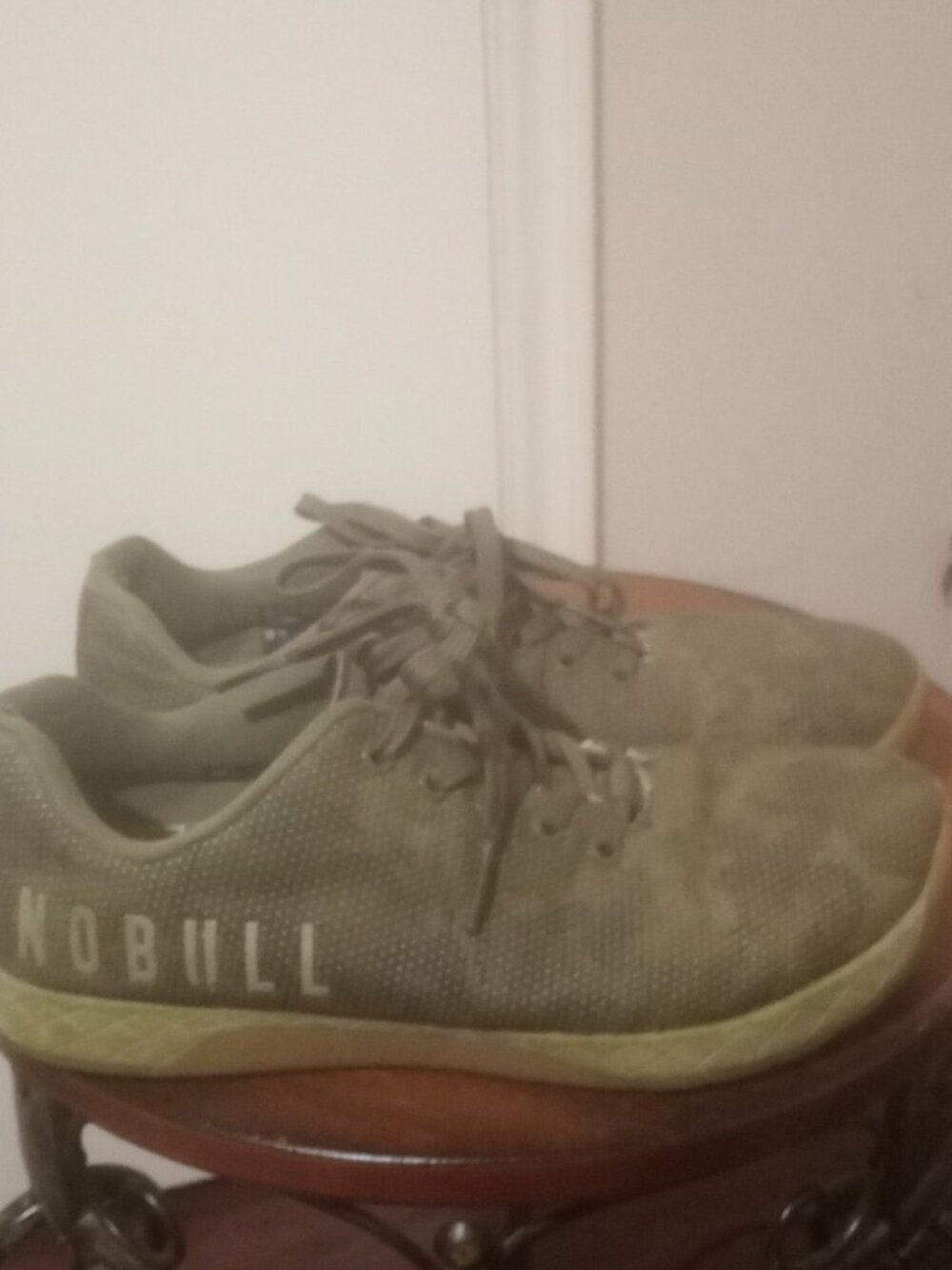 NoBull Unisex Camo Canvas Training Shoes Men 10.5 Wm 12 Green Low Top Gum Soles
